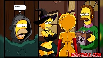 Adult Cartoons Of The Simpsons With A Halloween Theme And Big Dicks